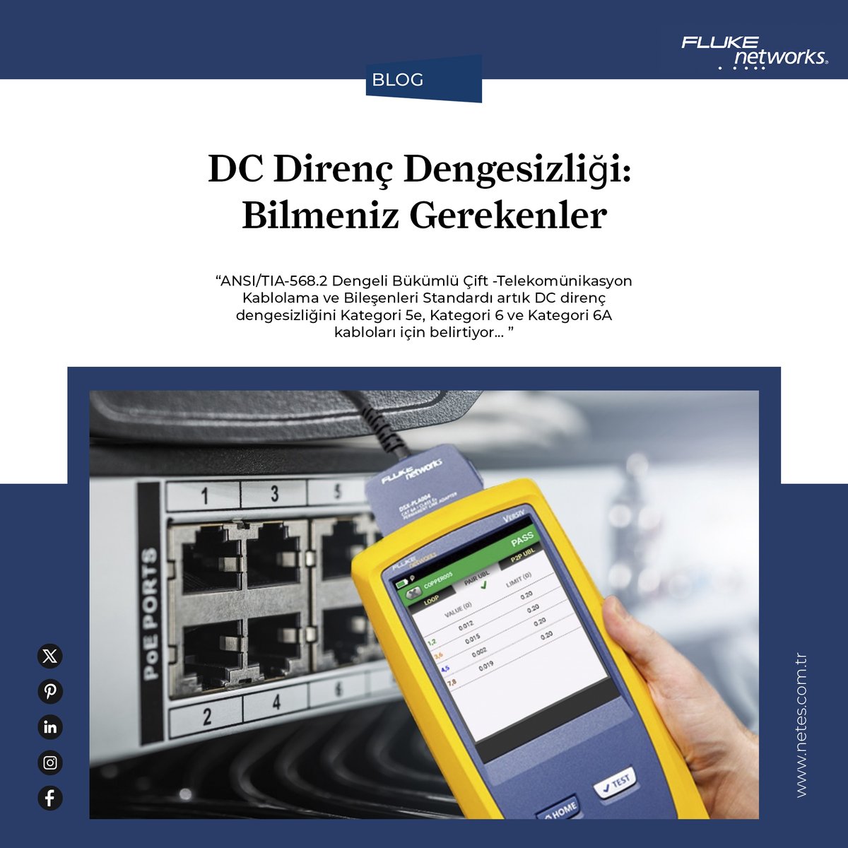 netesmuh's tweet image. 🔍DC Direnç Dengesizliği: Bilmeniz Gerekenler

✔ DC direnç dengesizliği nedir?
✔ Test nasıl yapılır?
✔ Testi yapmanız gereken durumlar nelerdir?
ve çok daha fazlası...

🔗Detaylı bilgi için: netes.com.tr/index.php?isle…

@FlukeNetDCI
#PoE #Ethernet #FlukeNetworks #Kablolama