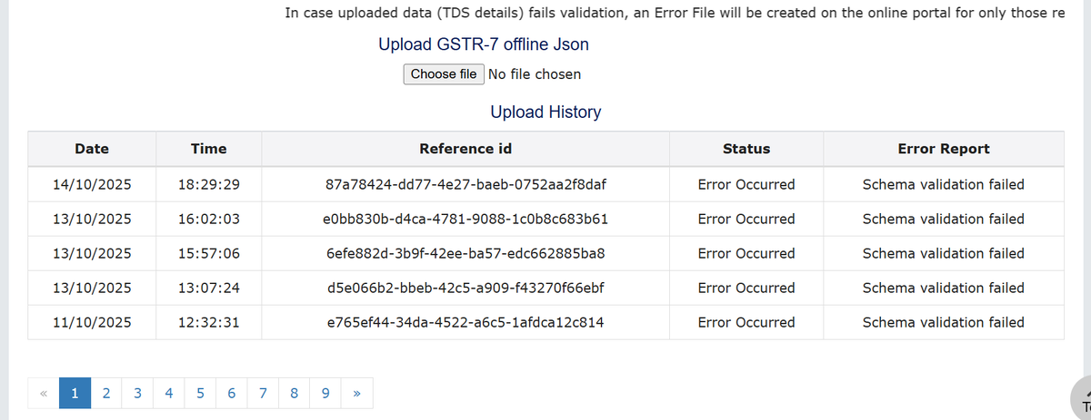 rajankumar2690's tweet photo. @Infosys_GSTN @Infosys_GSTN - Facing repeated “GST7 schema validation error” on the GST portal while filing. Tried multiple browsers and alternative options but the issue persists. Incase of manual fillup getting system failure msg. Kindly look into this urgently — blocking timely submission. https://t.co/Mp3cM2vhtK