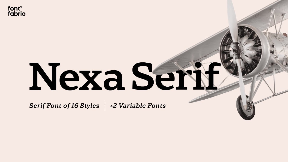 Fontfabric's tweet photo. 🙌 Nexa Serif, the serif you’ve been dreaming of, is finally here. Inspired by Nexa, but with a modern, graceful twist. 
Explore Nexa Serif here: https://t.co/wmMovRnqKi https://t.co/8DvmuWJK47