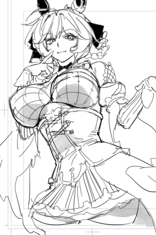 和友研究冬娜怎麼畫的時候……每次都會覺得胸部好像畫得太小了，不約而同地認為要再大點，友的下筆就越發大膽了起來，我等迷失了已經不知道該畫多大才是對的！