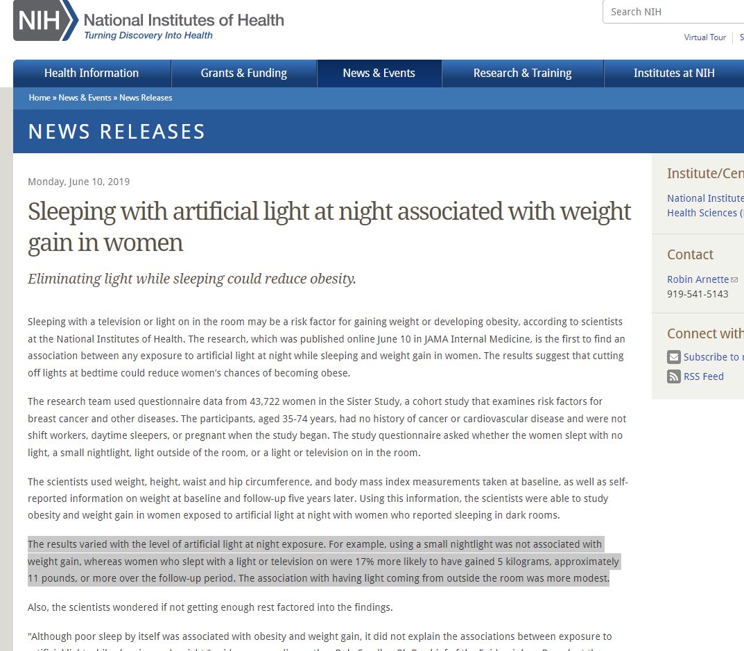 BlueLightDiet's tweet image. ELEVEN POUNDS OF FAT!!!

Sleep with the light or tv on at night and gain 11 pounds of fat or more.

Dont blame me girls. I didnt say it.

The National institute of Health said it.

So I guess its not just bad diet and/or lack of exercise that can make you unhealthy or fat?

Tell…
