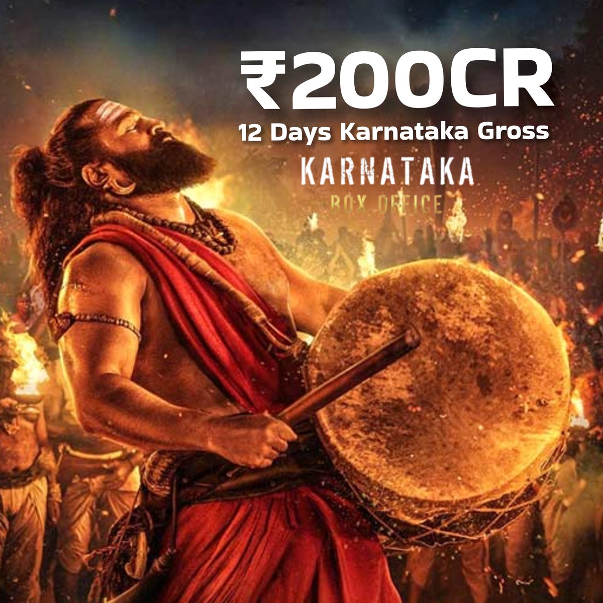 Industry Hit - #KantaraChapter1 🔥

👉12 Days Karnataka Gross ₹200Cr+ 
👉First and only movie to reach this feat at Karnataka Box Office ✨👌