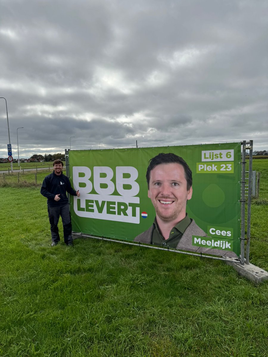 CeesMeeldijk's tweet photo. Spandoeken opgehangen voor de Tweede Kamerverkiezingen! 💪🇳🇱
Je ziet ze langs de N99, bij Den oever, Westerland, A7, Middenmeer en de N9.

✅ Stem BBB   BBB levert!
💚 Kandidaat 23  Cees Meeldijk 

Cc @BoerBurgerB
#BBB #BBBLevert #StemBBB #Verkiezingen2025 https://t.co/pYYuxxYmbu