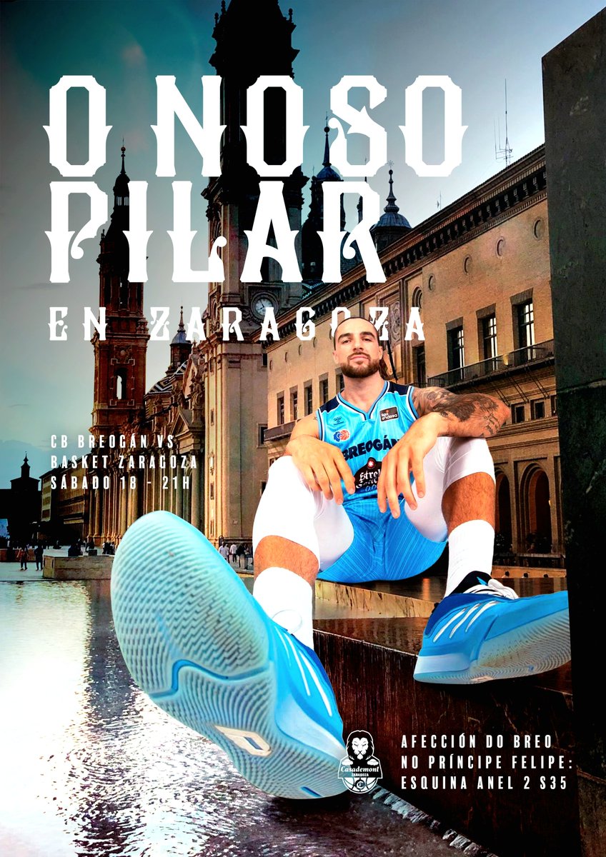 🏛🩵Nós tamén temos un 𝗣𝗜𝗟𝗔𝗥 no equipo!

Este sábado o conxunto breoganista ten a misión de volver cunha vitoria no peto ante Casademont 🔥

Os afeccionados da #MareaCeleste poderán ubicarse xuntos mercando as entradas na Esquina anel 2 Sector 35.

🎟 tienda.basketzaragoza.net/es/entradas/ve…