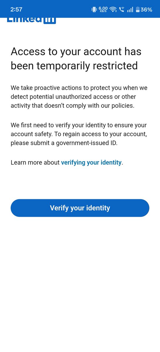 superVking18's tweet image. @LinkedInHelp Hii my account is temporarily restricted and I have verified my identity 4 months back only but still not received any update