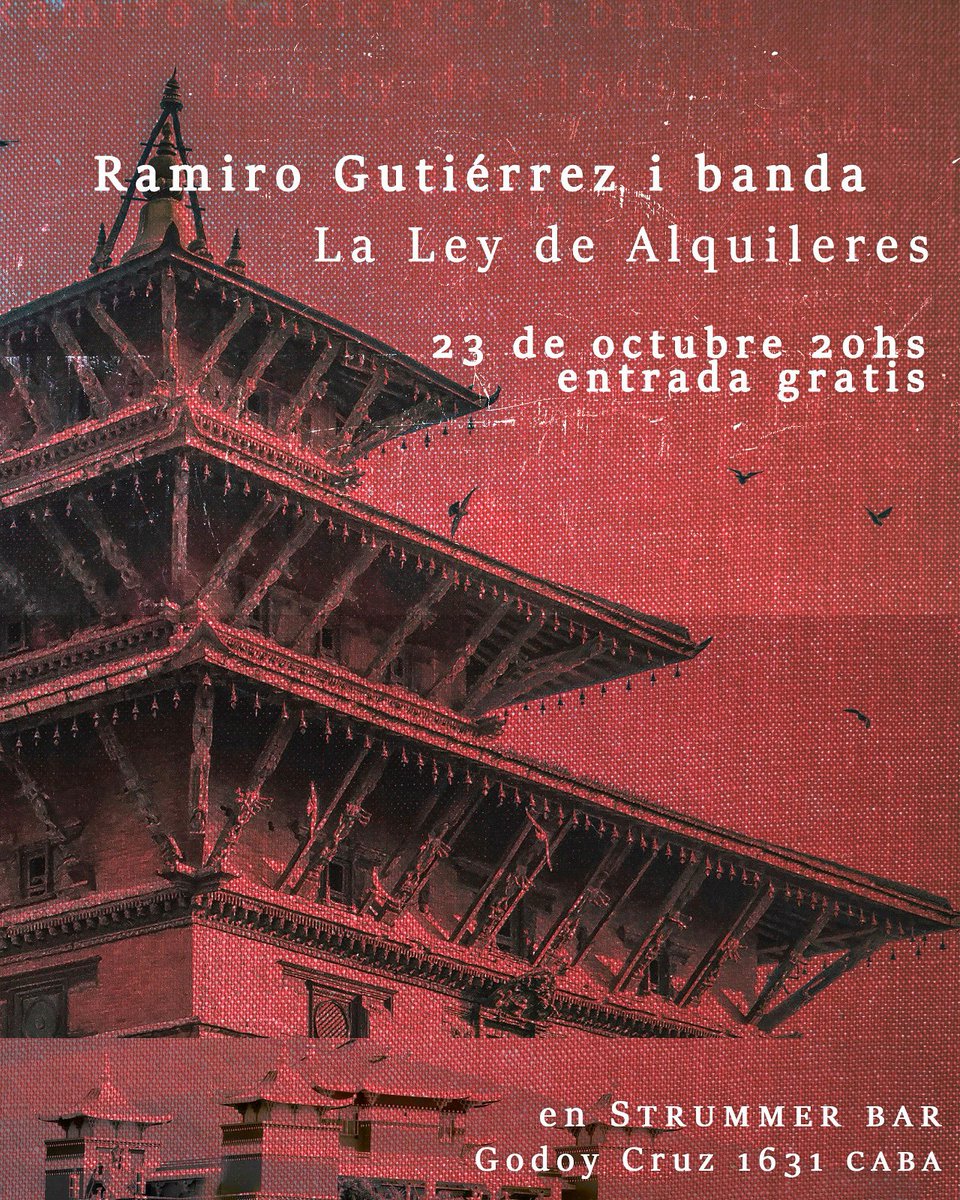 Che, tuiter, el jueves 23/10 tocamos con La Ley de Alquileres en <a href="/StrummerBar/">StrummerBar</a> compartiendo velada inolvidable con Ramiro Gutierrez i Banda, entrada libre (el que avisa no es traidor
