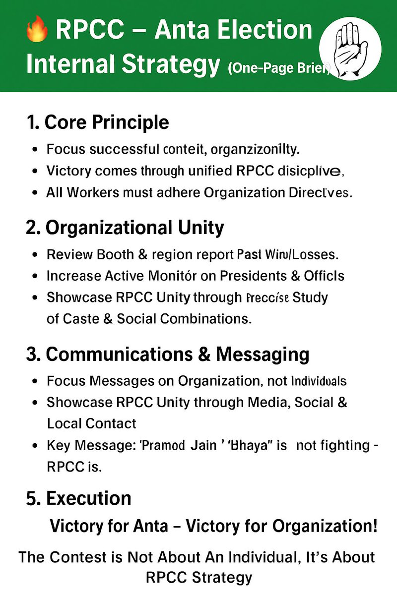 shivam_sec's tweet image. The Anta election is not a personal fight — it’s an organizational mission
Only a united RPCC strategy can ensure victory.
#AntaElection #Congress
अंता की जीत – संगठन की जीत!
लड़ाई किसी व्यक्ति की नहीं, RPCC की रणनीति की है 
@GovindDotasra
@drcpjoshi
@SachinPilot @ashokgehlot51