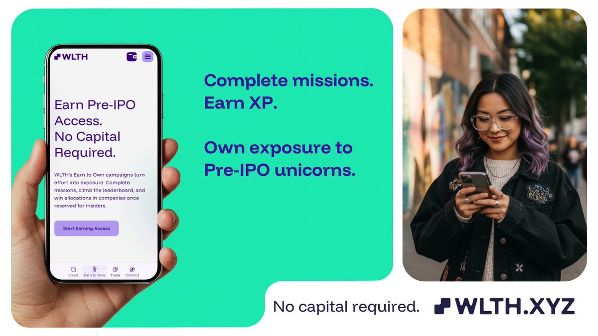 EarnToOwn's tweet image. The era of pay-to-play investing is over.

Earn to Own gives you pre-IPO exposure by completing missions, not by putting up capital.

Own a piece of the next unicorn.

Launch coming soon. 
Create an account today.