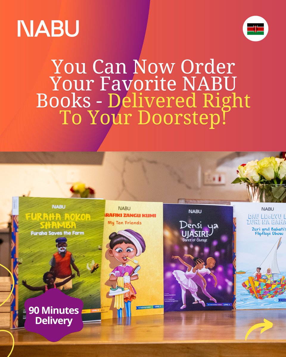 readwithnabu's tweet photo. Bring the joy of reading home! 🏡

Order NABU books on @tushop_pamoja and get them delivered to your doorstep in under 90 minutes. Stories kids love, delivered fast!

Shop now - https://t.co/00jdypltBz https://t.co/uhBhHCJCD7