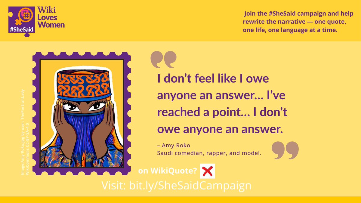 Every contribution matters — whether it’s adding a quote or spreading the word. Let’s make sure women’s knowledge and voices are
📣Represented
📣Remembered
📣Celebrated

#SheSaid2025 #WikiLovesWomen #OpenKnowledge #EmpowerHer #Genderequality