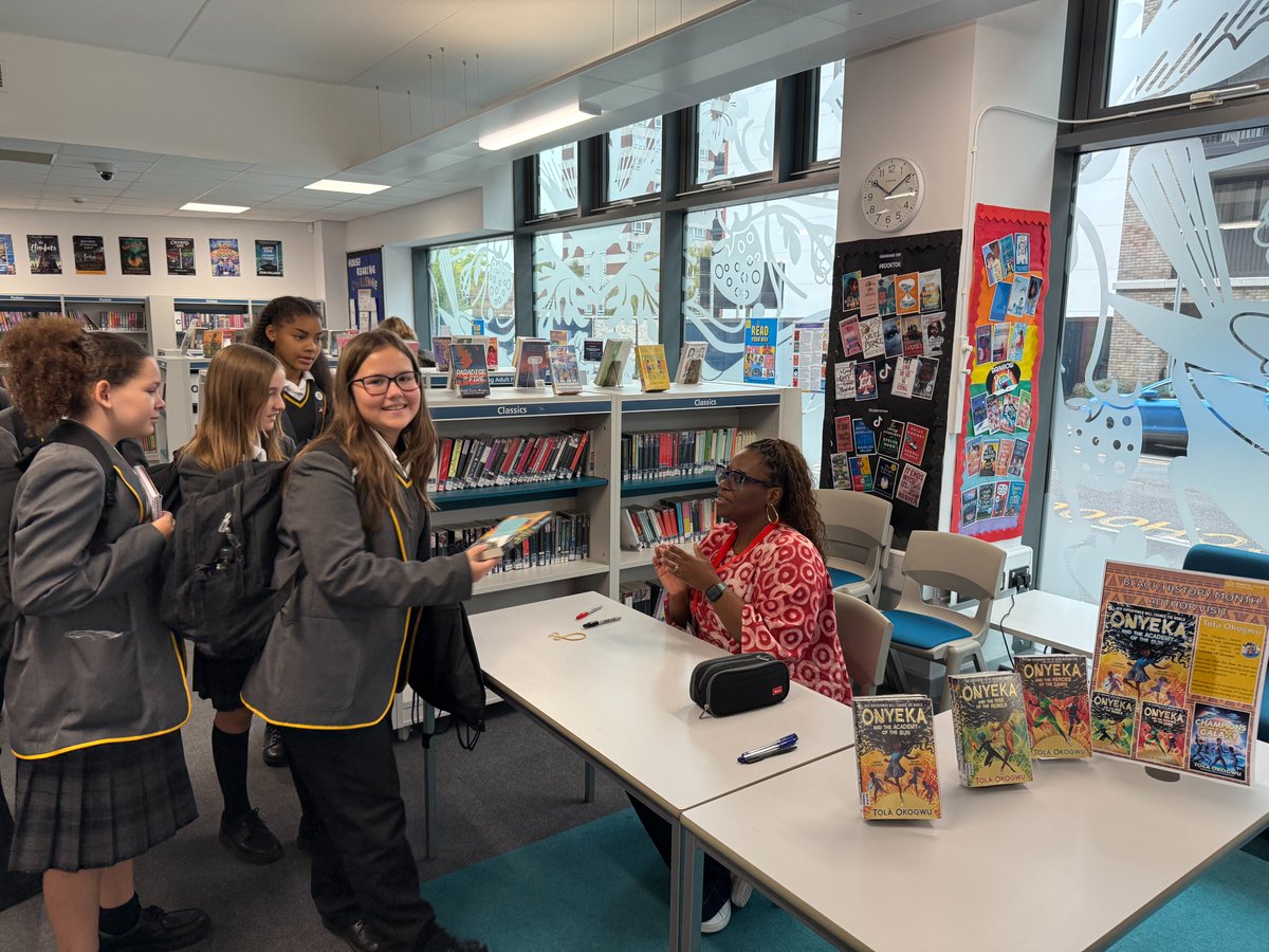 HAWimbledon's tweet image. Today, students had the opportunity to meet @TolaOkogwu! She shared her motivation for writing the Onyeka series, engaged the students in a superhero-themed experience, and showed us the importance of celebrating books and reading!