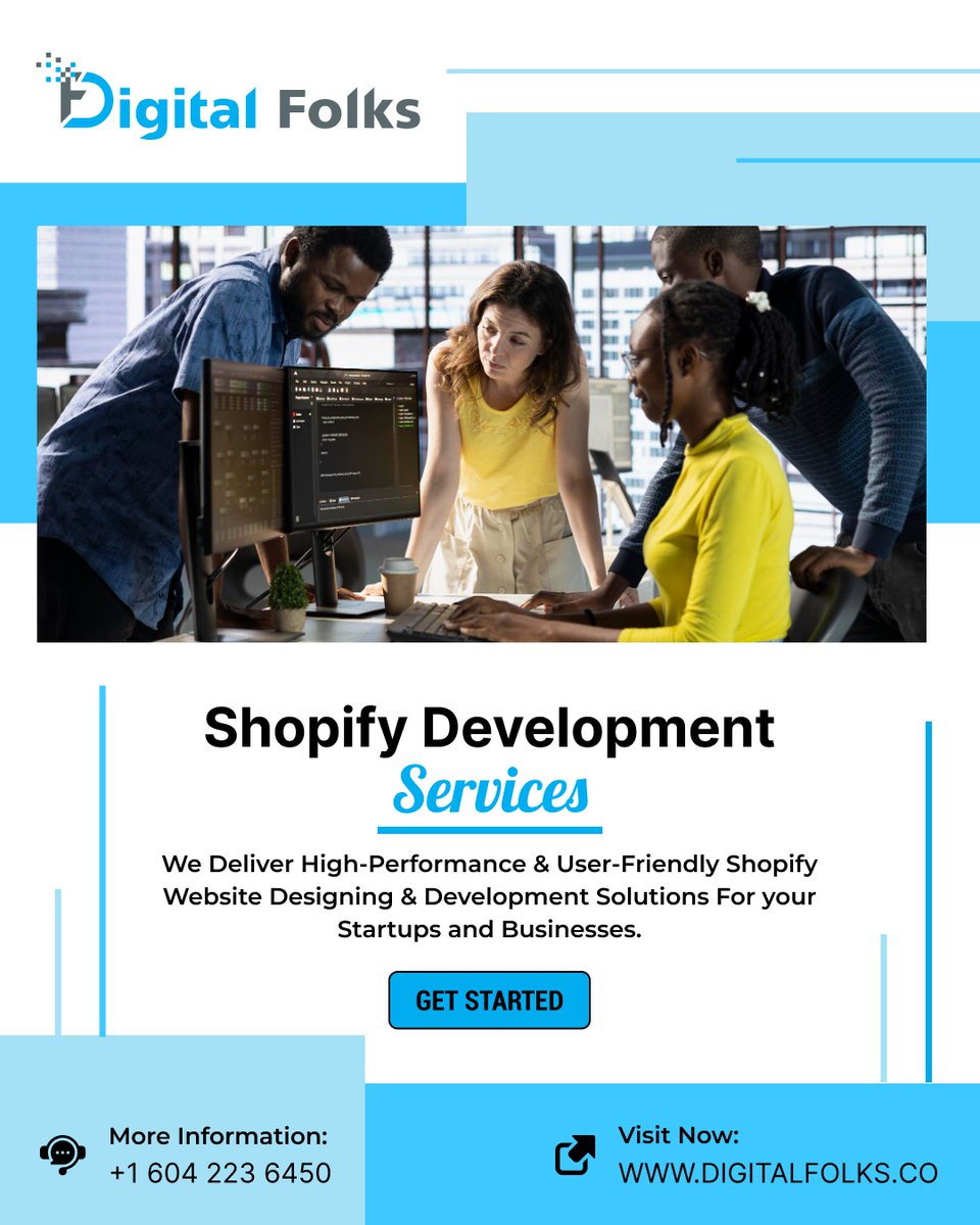 digitalfolksinc's tweet image. Want to build Shopify website or online store to showcase your products and services? At #DigitalFolks, our team of #shopifydevelopers designs Shopify stores to help businesses sell smarter and scale faster with intelligent, AI-powered solutions.
✅bit.ly/3nlvCEx