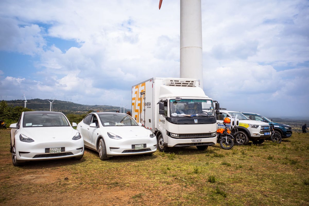 KenyaPower's tweet photo. Yesterday was Day 9 of #RoadtoAddis. The finish line to Addis Ababa.

1605 hrs: We finally did it! 🎉

The #RoadtoAddis has reached its destination, Addis Ababa, and we couldn’t be prouder.

We set out to prove that electric vehicles, long-haul trucks, and motorcycles can go the distance, and we’ve done exactly that. More than that, we’ve shown that Eastern Africa is ready for the electric transition.

The day began at Adama Windmill Power Plant 1, where we had a photoshoot and a briefing with some of the partners who made this historic odyssey possible.

Among those present were representatives from Kenya Power, Ethiopia Electric Utility, Kabisa, Munja, Roam, Spiro, the Ethiopian State Ministry of Transport and Logistics, Hyatt Regency Addis Ababa, the Norwegian Embassy, AEW, Kühne, UNEP, Dodai, Lion Green, NICE and Taxi Me, and UN-Habitat.

In Addis Ababa, the team was received at the Hyatt Regency, where a press conference followed. Keynote remarks came from Dr. Alemu Sime, State Minister for Transport and Logistics, Ethiopia; and H.E. Stian Christensen, Ambassador of Norway to Ethiopia and Permanent Representative to the African Union.

The celebrations closed with a panel discussion on e-mobility in Eastern Africa, featuring representatives from Kühne, Hyatt Regency, Kabisa, Munja, and Eazy Power. It was a fitting conversation to mark the end of a journey that began as a test and ended as proof of what’s possible. 
#eMobility #PoweringEMobilityKE #TheFutureIsElectric #PoweringKenya #AEW2025 ^ZM
