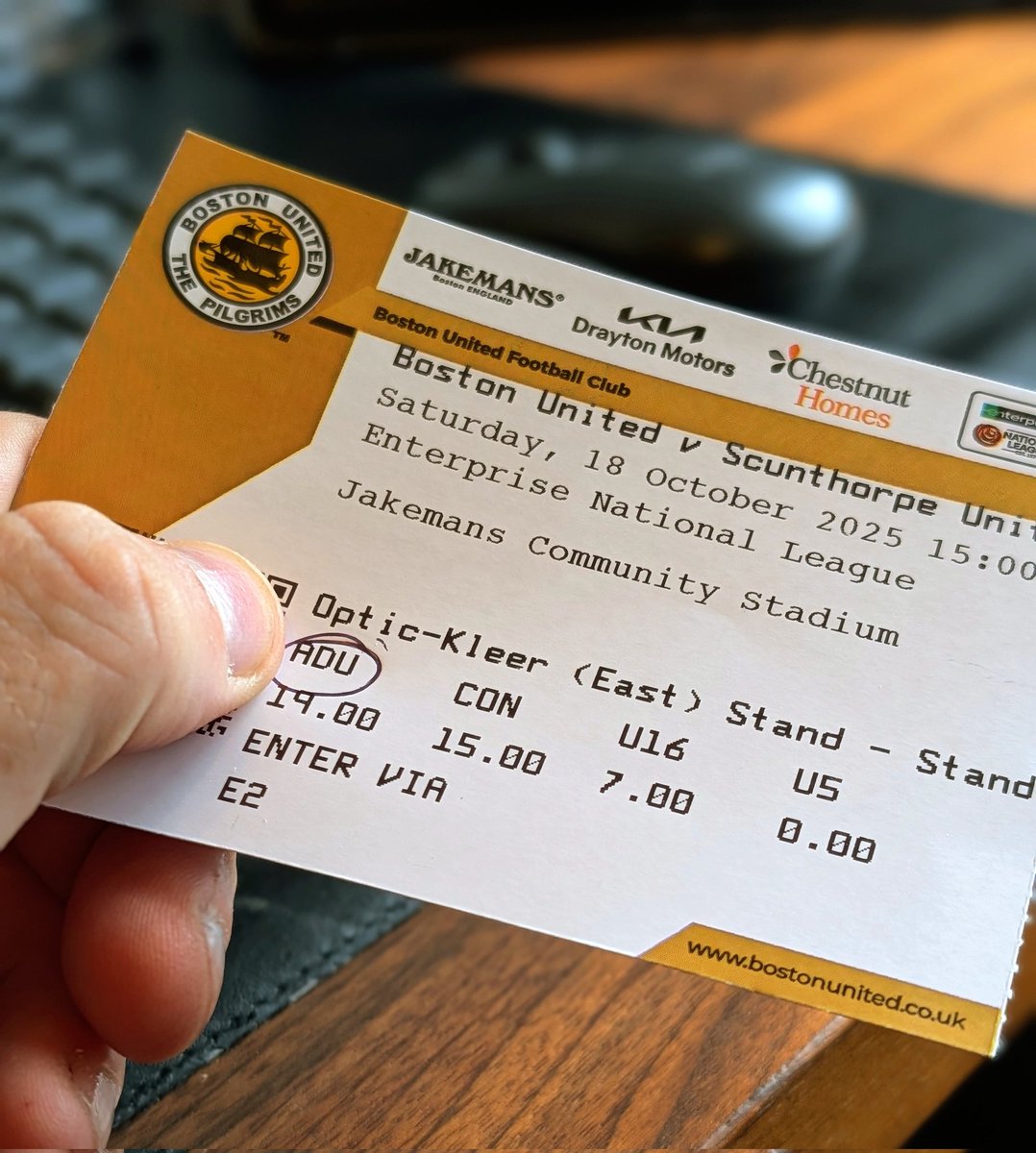 Ticket arrived <a href="/SUFCOfficial/">Scunthorpe United FC</a> let's have those 3 points please. #iron #uti