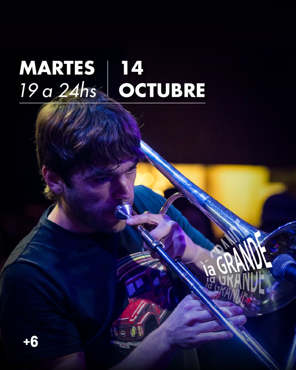HOY ES MARTES DE LA GRANDE
————————————
19:00 Puerta
20:00 La Grande feat. Guido Messina
21:00 Villa Diamante
22:00 JAM de la Grande feat. Florencia Nuñez
23:00 Villa Diamante
00:00 FIN

➡️ 14.10
Santos Dumont 4040 - Chacarita -
🕗 19 a 24hs 
Tickets en bit.ly/MartesdeLaGran…