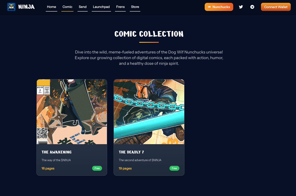 📢 Attention ninjas! 🥷

To ensure our #Injective Prophecies comic series has a home worthy of its importance, our desktop and mobile has now had a full overhaul.

Go take a look and explore the $NINJA Saga: dogwifnunchucks.com