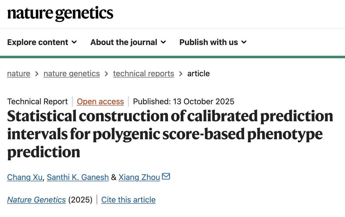 Calibrated uncertainty for polygenic scores: a step toward trustworthy predictive AI in genomics

Polygenic scores—genetic models that estimate disease risk from millions of variants—are rapidly entering the clinic. But like many predictive models, they often report a single