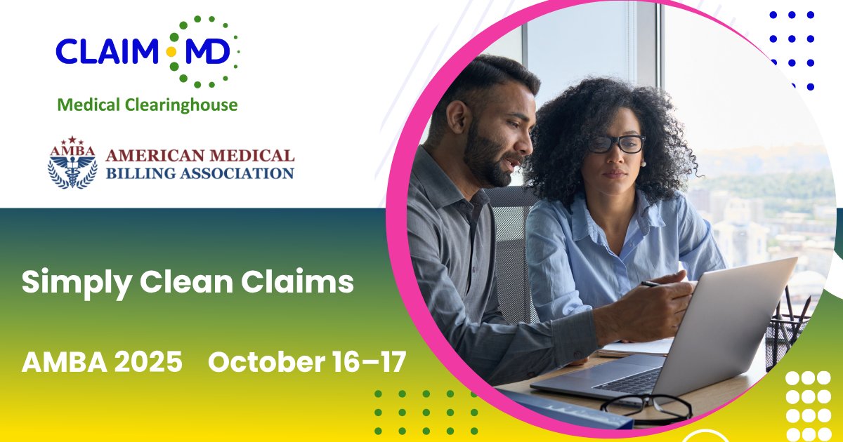 We’re heading to AMBA 2025 as a Platinum Sponsor! Claim.MD is committed to supporting the medical billing and coding community with simple, reliable claims processing.

We hope to see you in Las Vegas!

Learn more: claim.md