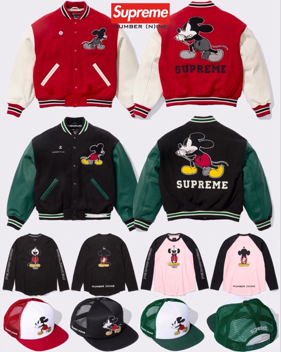 応援グッズ Supreme x Number (N)ine x Mickey Green Number (N)ine Looka Back on Its Disney Era with Supreme