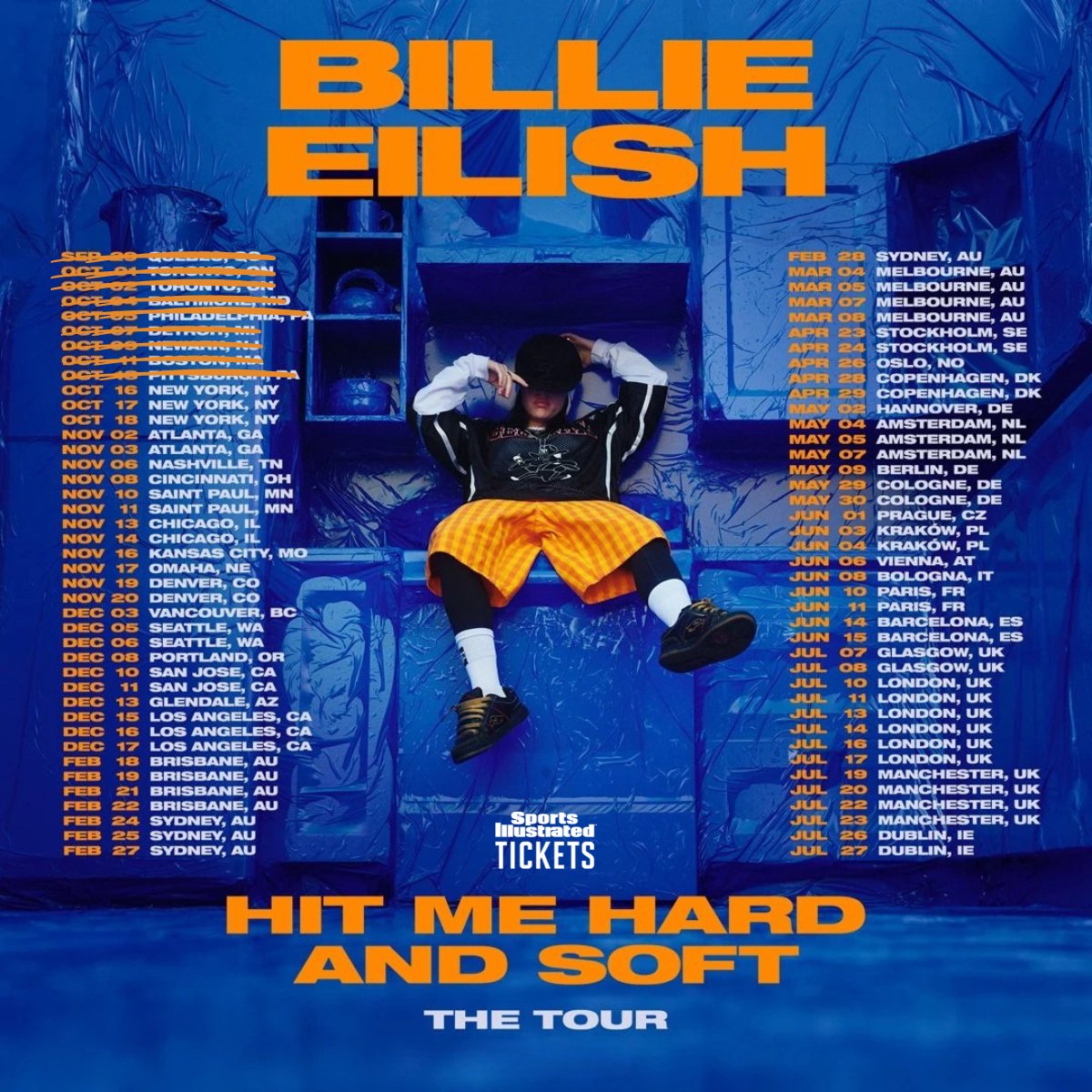 Tickets are AVAILABLE for Billie Eilish's 'Hit Me Hard and Soft Tour'. Experience one of music's biggest stars live as she brings her latest album to life on stage. 

Get Your Tickets Now: 
sitickets.com/performer/bill…

#BillieEilish #SportsIllustratedTickets