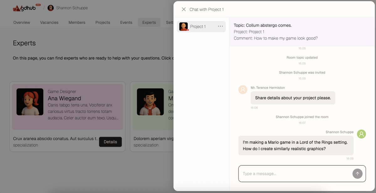 gamedev_hub's tweet image. Updates on gdhub.io

Integrated a chat into the platform. Now it can be used to communicate with video game industry experts to ask for their advice. 

#gamedev #indiegame #steam #Epic