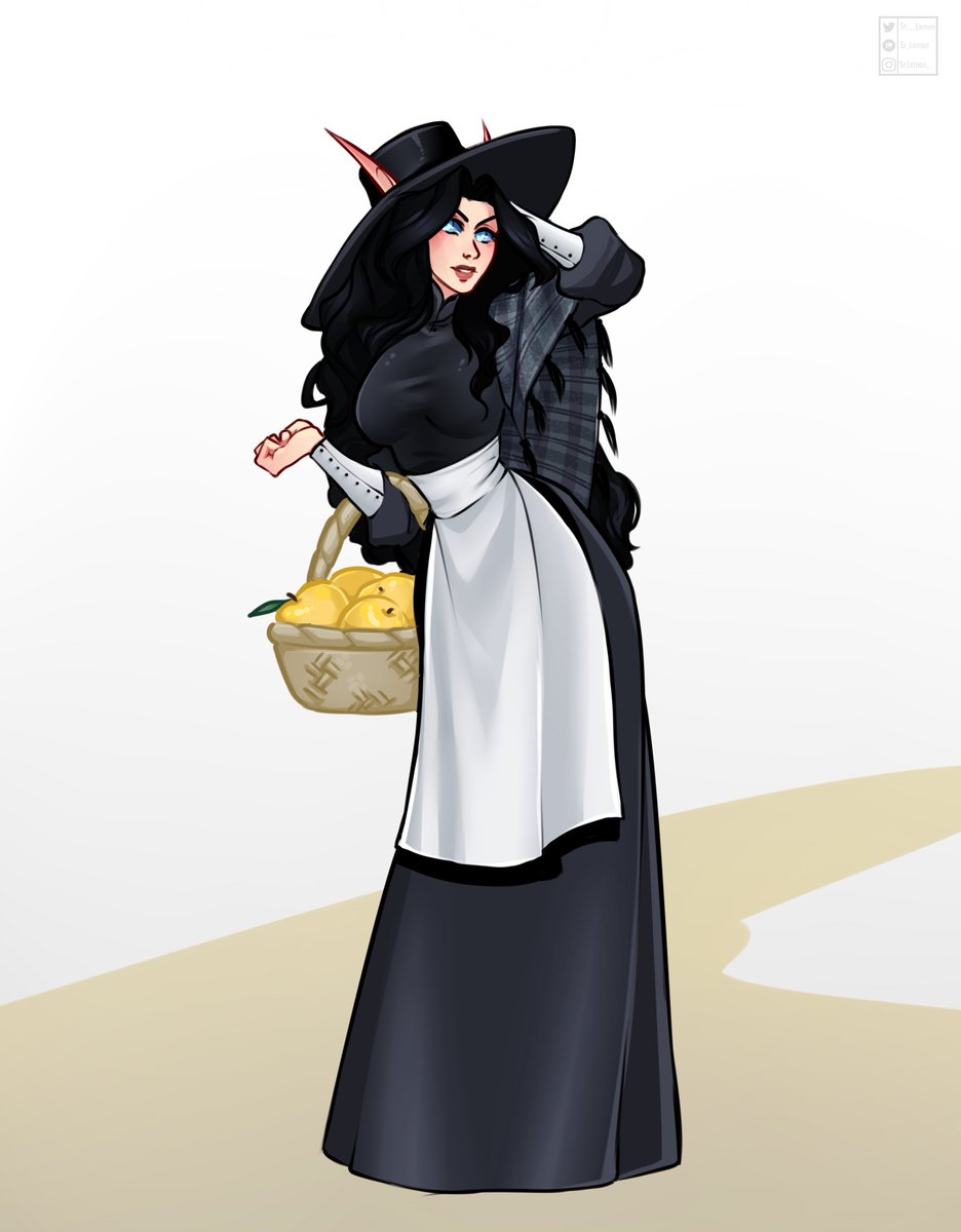 One of last month Patreon reward, Rhoswen in the Pilgrim's Bounty attire (❀❛ ֊ ❛„)♡

She brings Quel'thalas golden apples, what would you bring?

#wow #worldofwarcraft #queldorei #sindorei #bloodelf #oc #orginalcharacter #rp #roleplay #fantasy #digitalart