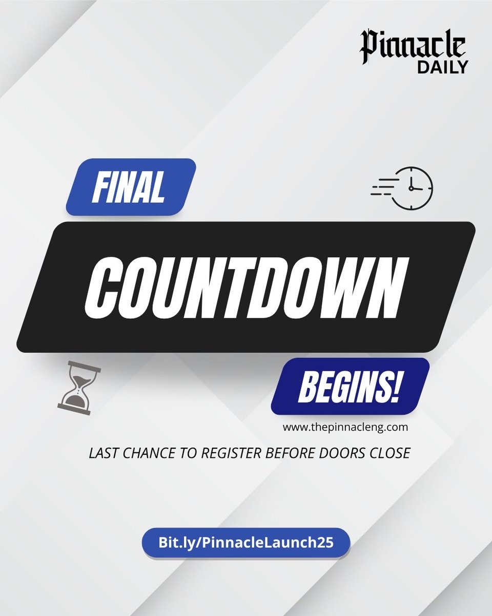 pinnacledaily_'s tweet photo. THE FINAL COUNTDOWN BEGINS!

In less than 24 hours, we pull back the curtain on The Economics of Media Business.

Don't be left on the outside looking in.

Register for the livestream NOW.
[https://t.co/okaLi75yVo]

#PinnacleLaunch #tech #media https://t.co/jhvLShUbaV