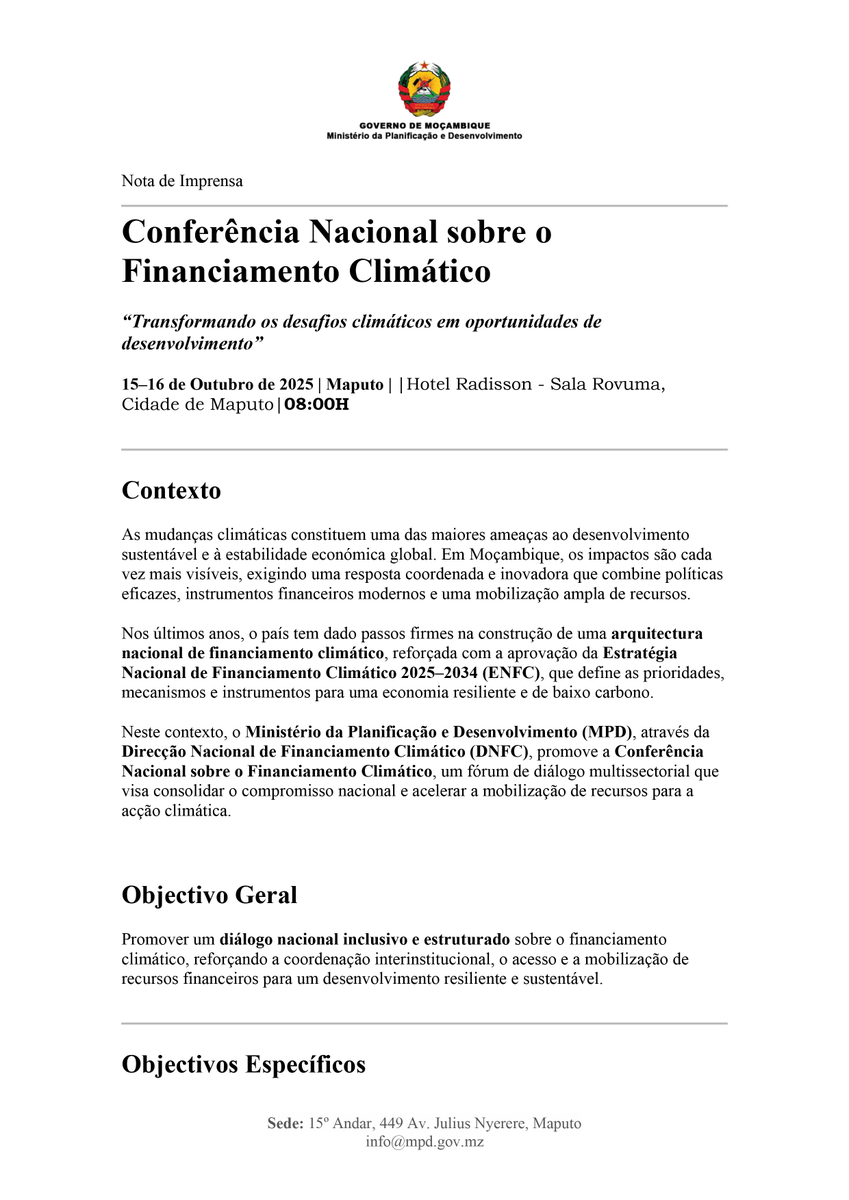 Ministério da Planificação e Desenvolvimento tweet media