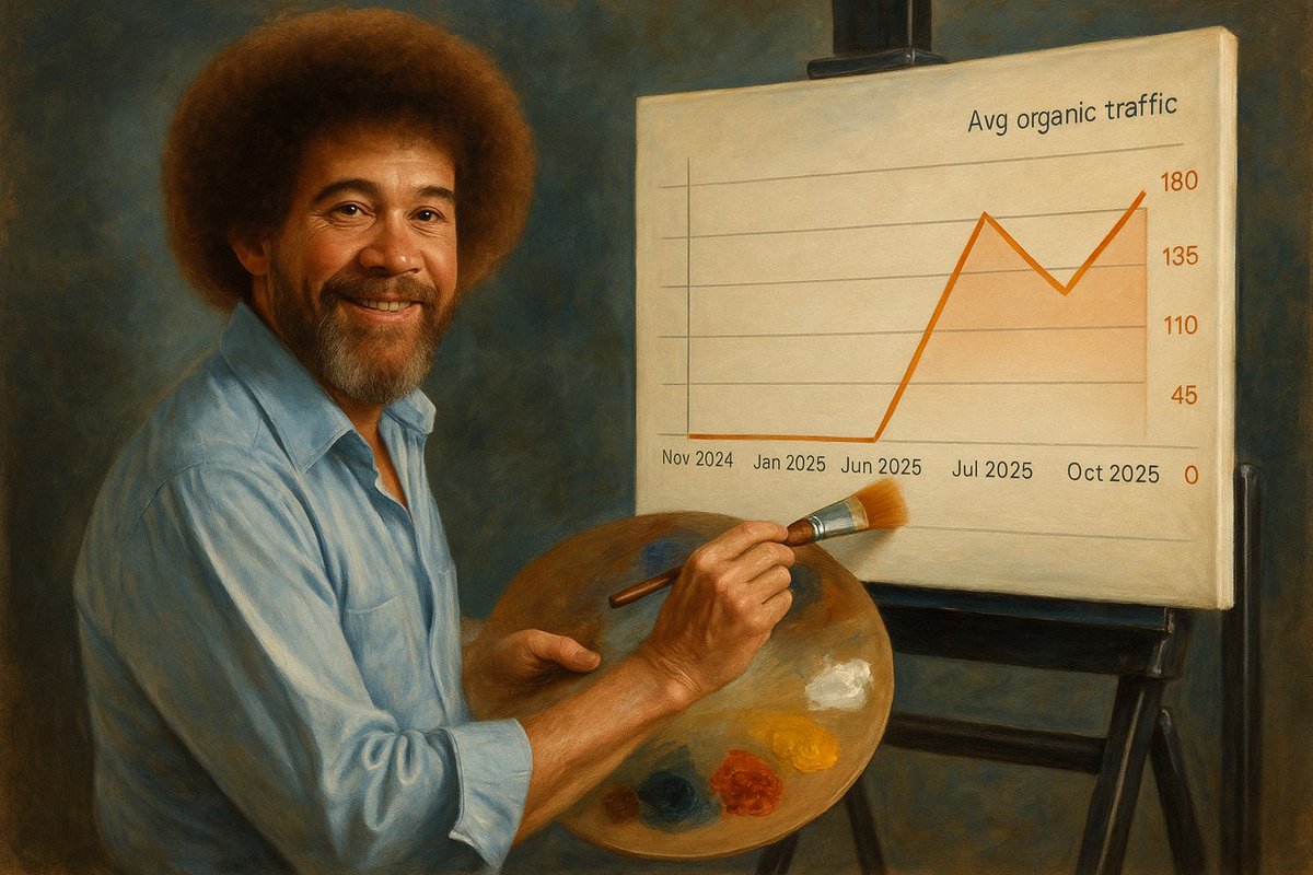 jason_berko's tweet photo. In SEO, we don’t make mistakes... just happy little accidents.

You optimize & build for one keyword…
Google ranks you for something else…

And somehow, that “accident” outperforms the original plan.

It’s frustrating.
It’s hilarious.
It’s SEO.

I guess the algorithm has a brush of its own sometimes.