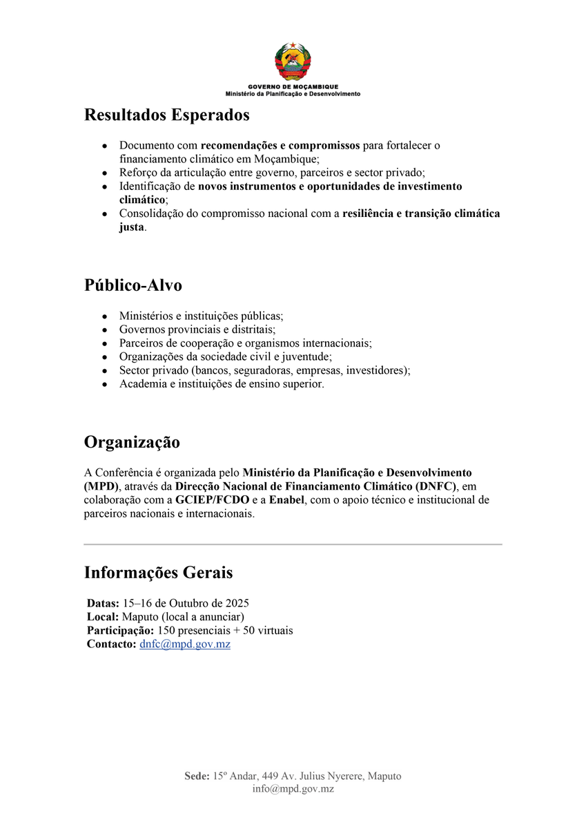Ministério da Planificação e Desenvolvimento tweet media