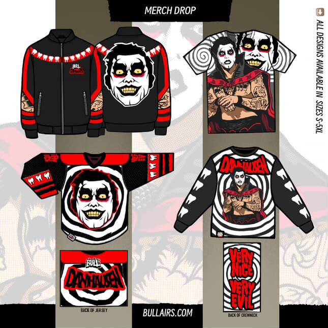 DanhausenAD's tweet image. Danhausen shoes!

Sizes available usa mens 4-18 . These drop friday the 17th at 12pm est at bullairs.com . 
Preorder with ETA ship mid/late q2 of 2026. Check out IG for an idea of other products. They’ve worked with elvira, pee wee &amp;amp; toxic avenger recently on drops