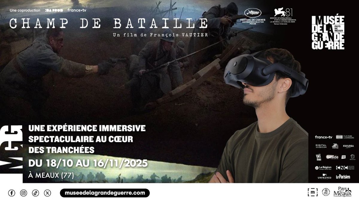 Plongez au cœur des tranchées avec "Champ de bataille" du 18 octobre au 16 novembre 2025 <a href="/M2GMeaux/">Musée de la Grande Guerre</a>, un dispositif immersif inédit de VR à 360° réalisé par François Vautier et tourné en prise de vue réelle.
#LeParisienPartenaire