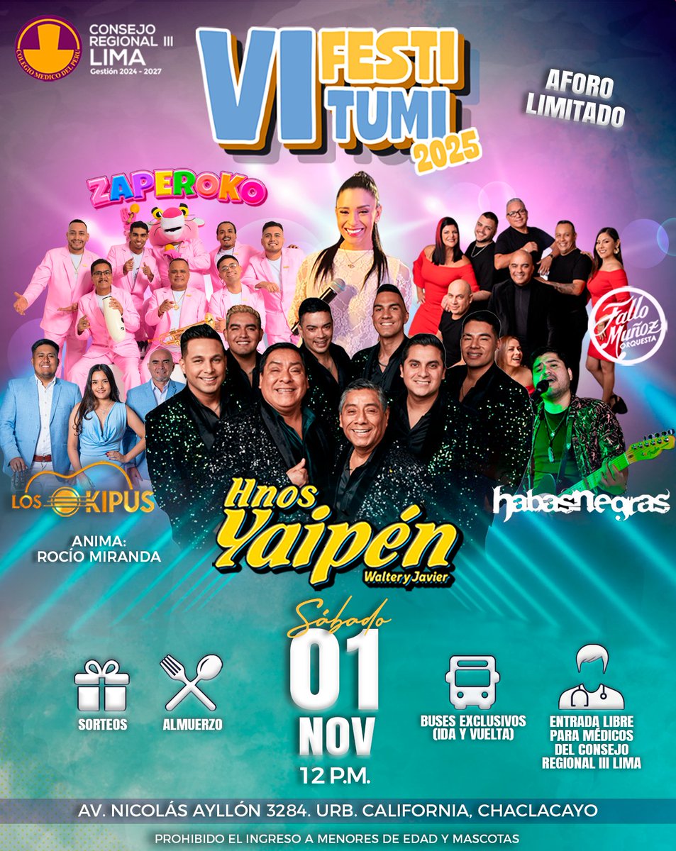 𝐌𝐄𝐒 𝐃𝐄 𝐋𝐀 𝐌𝐄𝐃𝐈𝐂𝐈𝐍𝐀 𝐏𝐄𝐑𝐔𝐀𝐍𝐀: 𝐕𝐈 𝐅𝐄𝐒𝐓𝐈𝐓𝐔𝐌𝐈 𝟐𝟎𝟐𝟓 📷📷📷📷📷📷

📷El aforo es 𝗹𝗶𝗺𝗶𝘁𝗮𝗱𝗼

*𝐓𝐨𝐝𝐚𝐬 𝐥𝐚𝐬 𝐝𝐮𝐝𝐚𝐬 𝐬𝐞𝐫𝐚́𝐧 𝐝𝐞𝐬𝐩𝐞𝐣𝐚𝐝𝐚𝐬 𝐞𝐧 𝐧𝐮𝐞𝐬𝐭𝐫𝐚𝐬 𝐬𝐢𝐠𝐮𝐢𝐞𝐧𝐭𝐞𝐬 𝐩𝐮𝐛𝐥𝐢𝐜𝐚𝐜𝐢𝐨𝐧𝐞𝐬