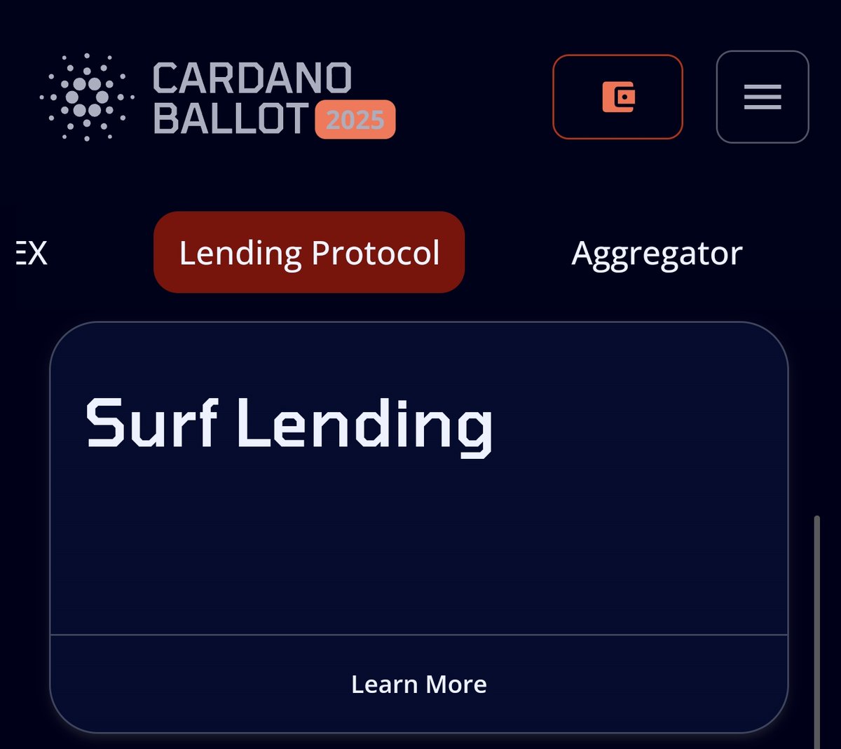 $phillerino🐍 (@phillerino) on Twitter photo One day remaining to vote for Surf for a Cardano Summit Award. We've been nominated in 2 categories: Impactful Native Asset and Lending Protocol.
Link: voting.summit.cardano.org/categories One day remaining to vote for Surf for a Cardano Summit Award. We've been nominated in 2 categories: Impactful Native Asset and Lending Protocol.
Link: voting.summit.cardano.org/categories