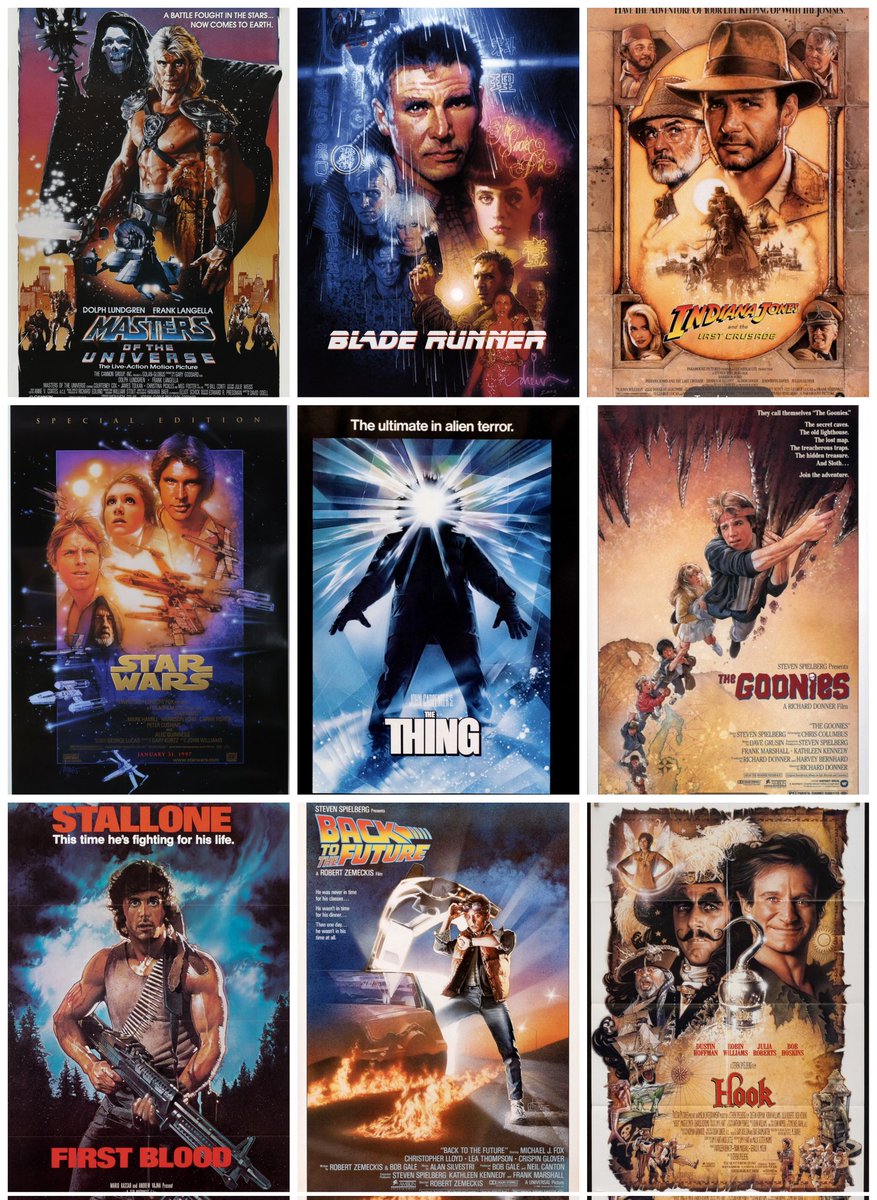 alroha10's tweet image. Ha fallecido Drew Struzan, uno de los ilustradores más importantes del &quot;Hollywood moderno&quot;, famoso por sus carteles y pósters de Cine. En casa tengo alguno de ellos. Aquí una pequeña muestra de sus obras más reconocidas 👇

D.E.P 😔