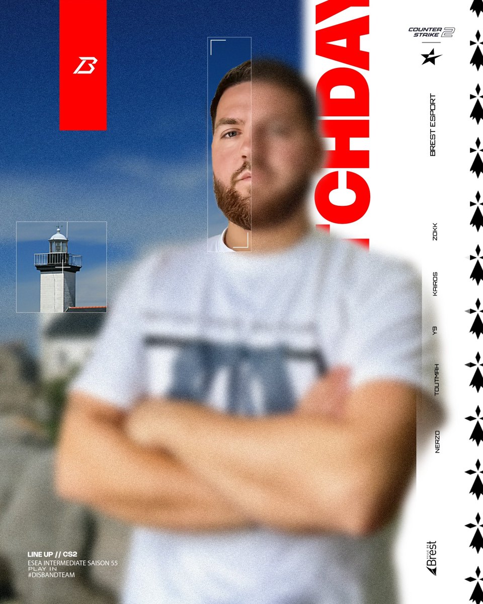 📣 Match Day – #ESEAIntermediate Saison 55 

 🕖 Rendez-vous à 20h pour le duel #BrestEsport 🆚 #DisbandTeam  

🎙️ Cast assuré par <a href="/the_pp5/">pp5</a>   

📺 Suivez le match en direct : twitch.tv/brest_esport  

#BrestMême #CS2