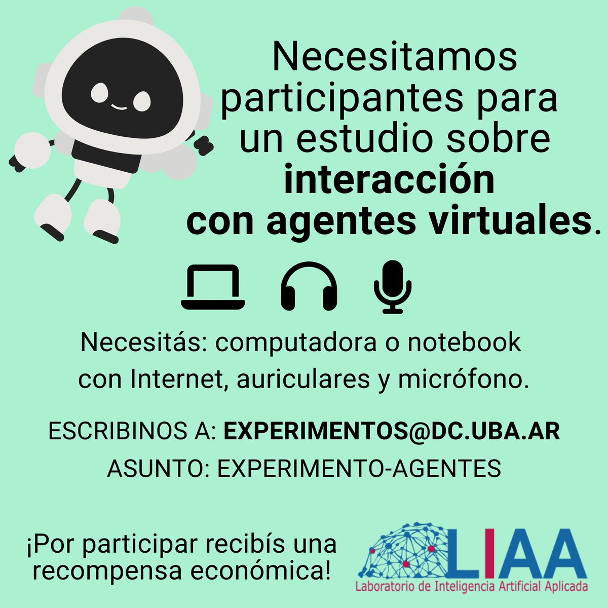 liaa_icc's tweet image. 📢¡Nuevo experimento del LIAA! 👾

👇Te invitamos a participar en un experimento online y sincrónico, donde jugarás con distintos agentes