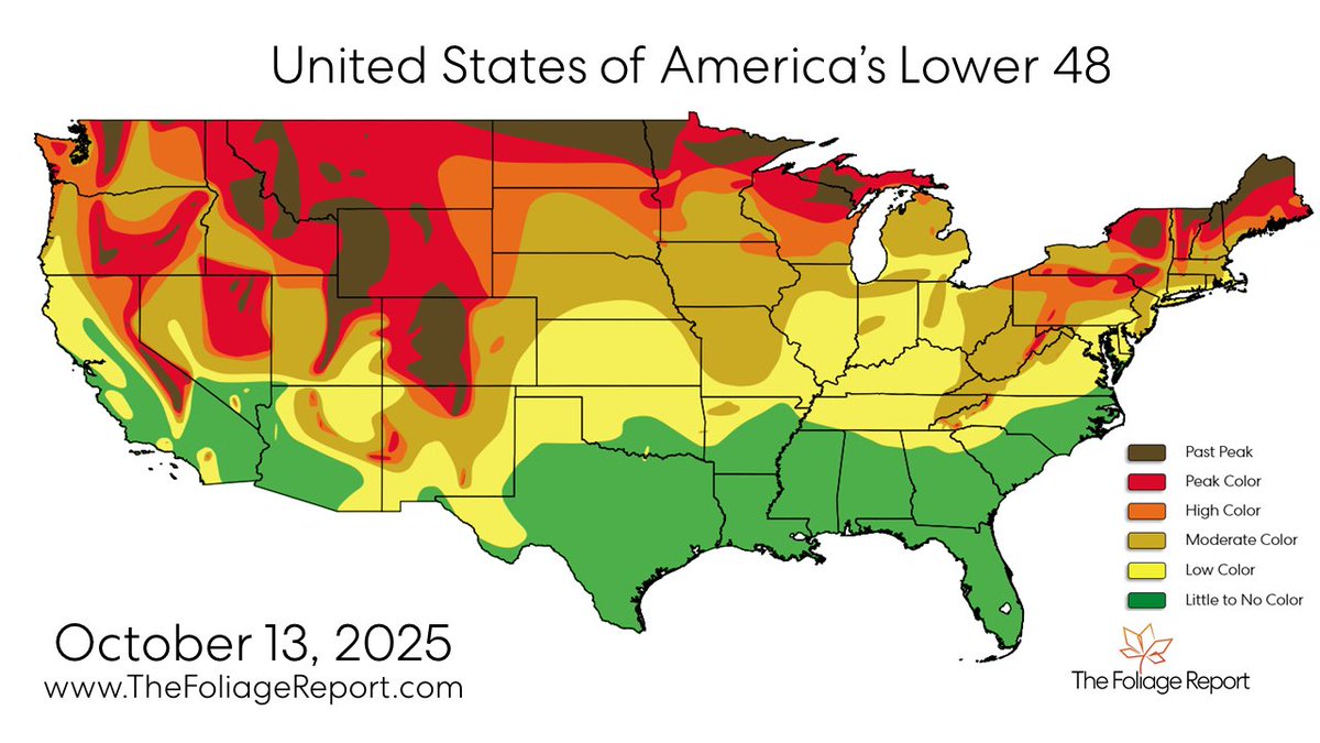 The Foliage Report as of October 13, 2025.