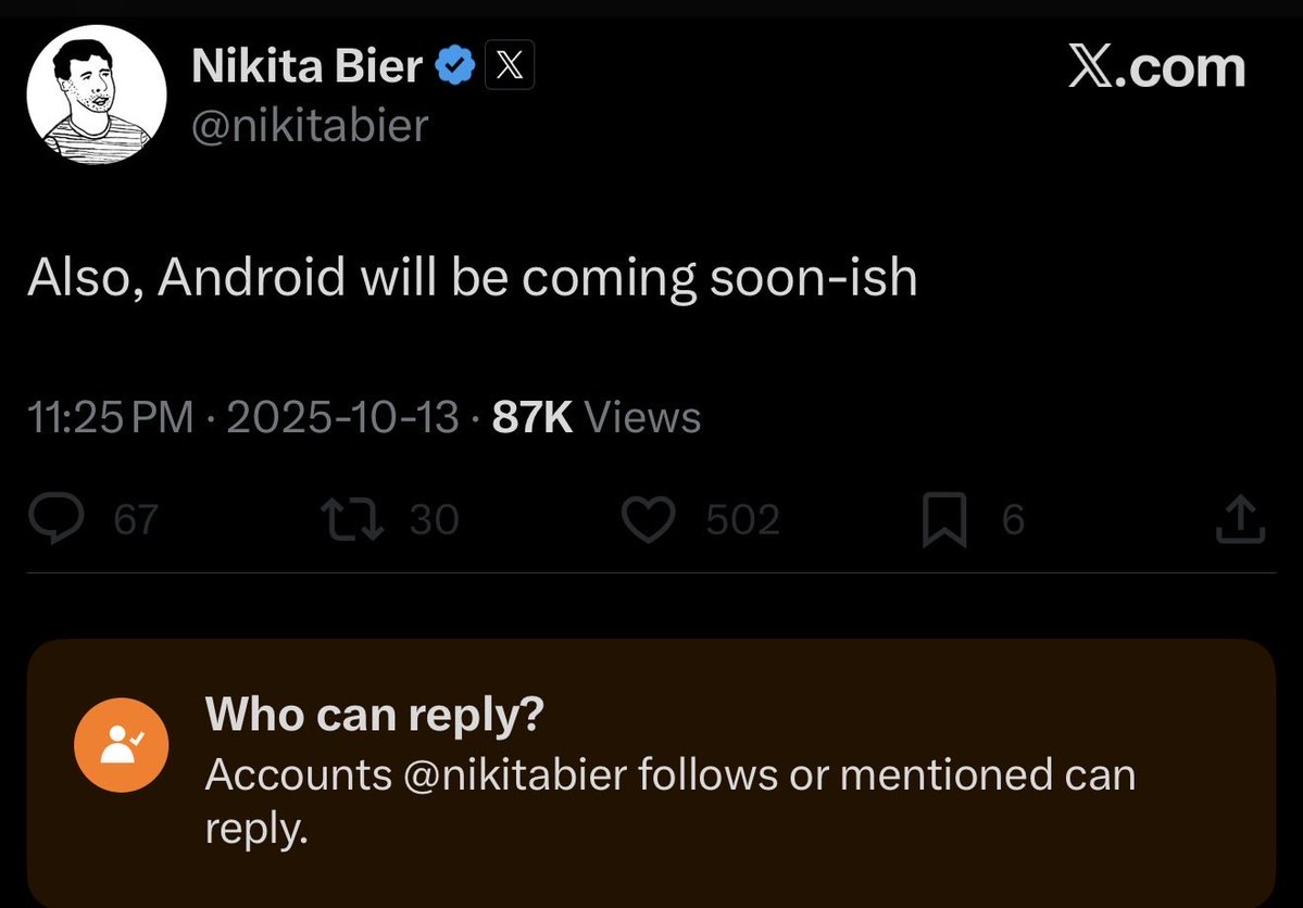 CreeCoder's tweet image. Nikita Bier has turned off comments.
Guess his block finger needed a break.