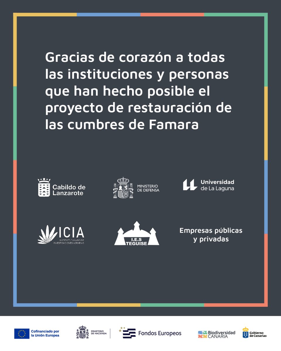 Biodiv_GobCan's tweet image. Queremos dar las gracias de corazón a todas las instituciones y personas que han colaborado con el Gobierno de Canarias en la realización del proyecto de restauración de las cumbres de Famara y que nos han acompañado hasta la final del Concurso. 🧵⬇️