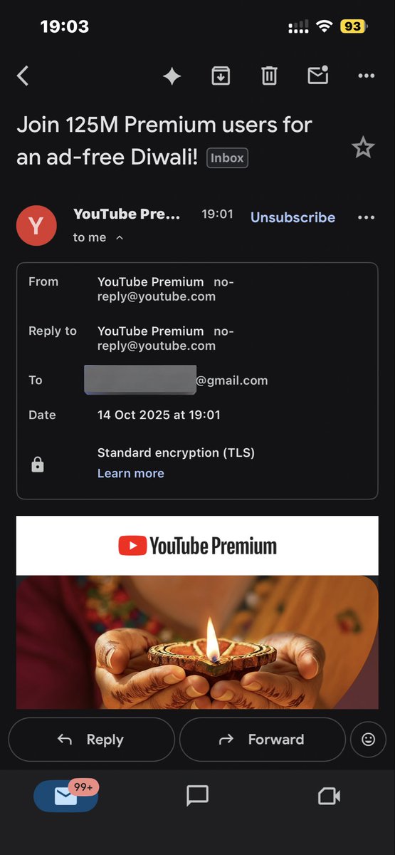 kshitieeee's tweet image. Just got 2 months of YouTube Premium free — Diwali offer till Oct 22!
No ads, offline videos, background play — pure bliss
Have you claimed yours yet??

#YouTubePremium #DiwaliOffer #AdFreeLife #TechFind