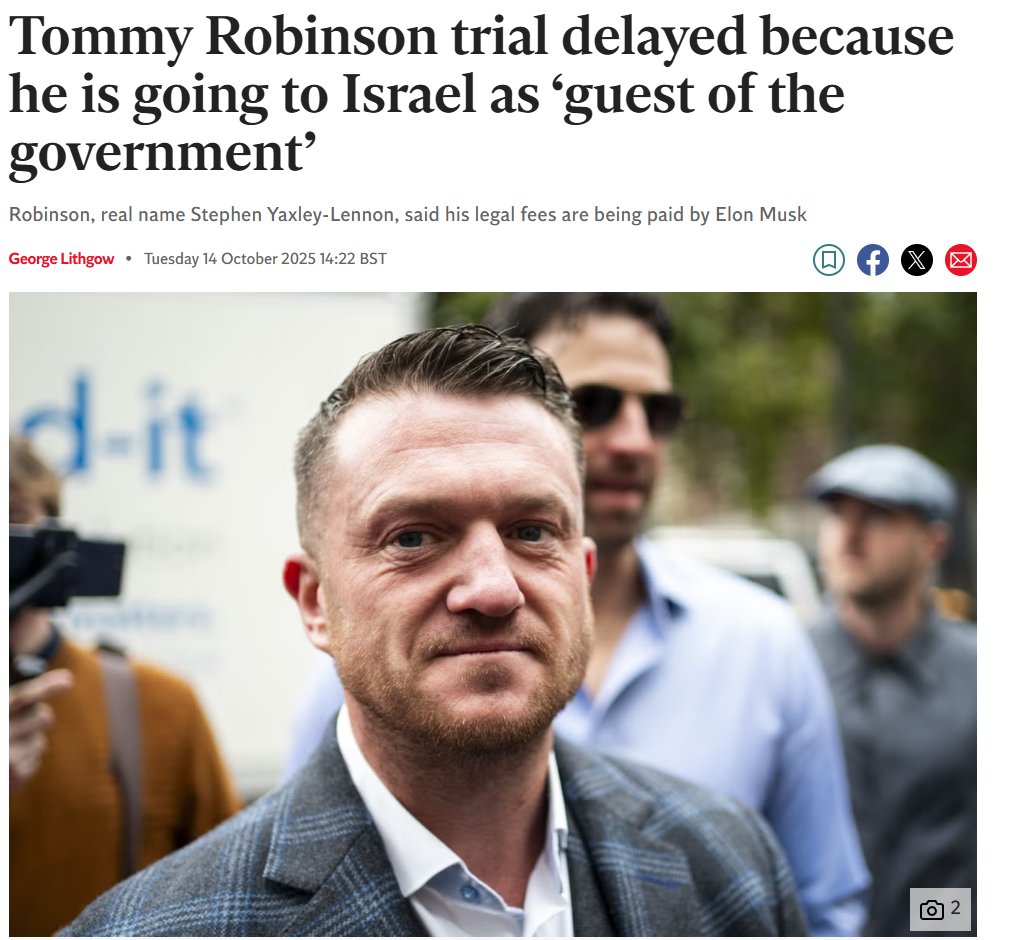 UnityNewsNet's tweet image. Do you know of many 'Enemies of the State' who get their verdicts delayed to allow them to travel to a foreign entity?
Judge Sam Goozee told Robinson he would “accommodate” his “current travel arrangements” and adjourned his decision until November 4.
