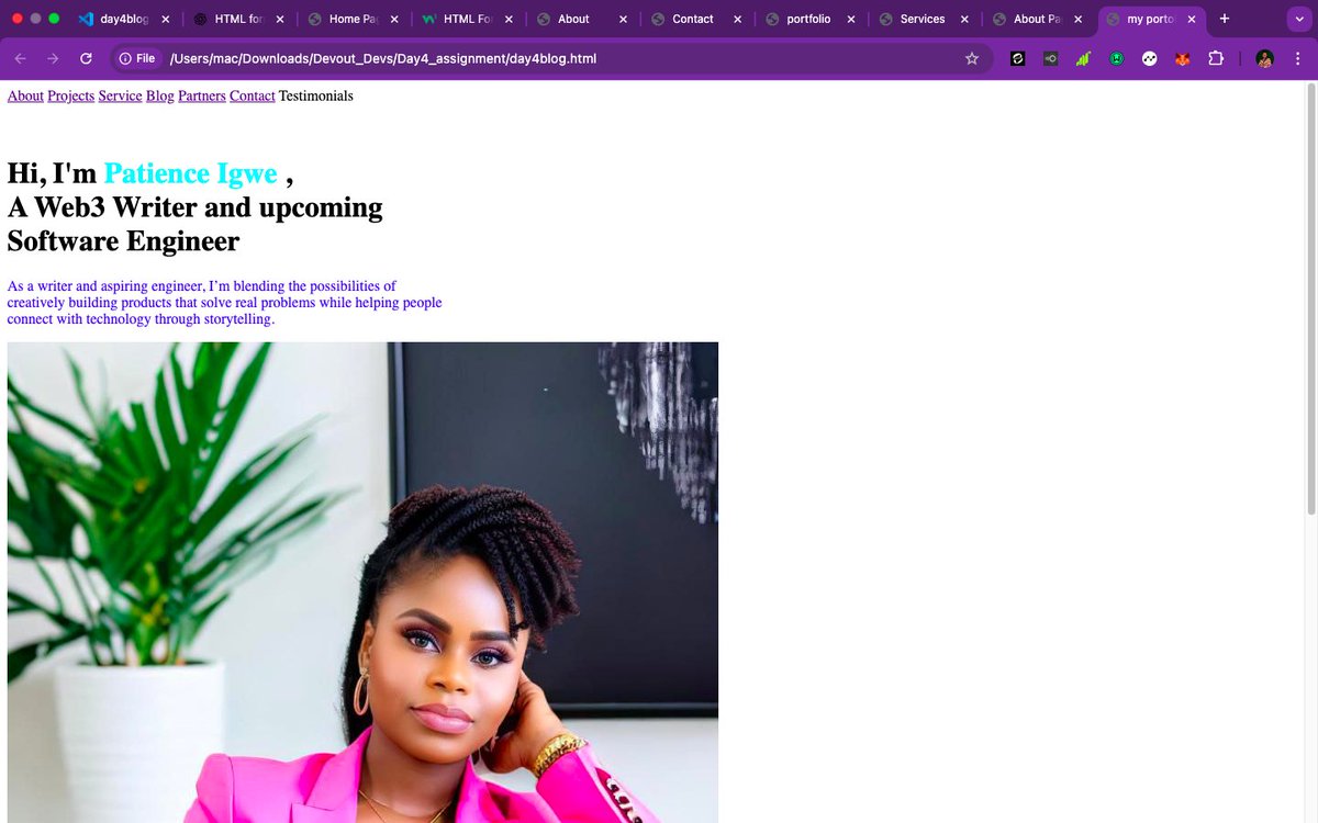 Official_Omaah_'s tweet image. I just completed my Day6 into to css assignment @devoutdevs
I built a simple Tech Startup Website using HTML & CSS.
I added a clean layout, navigation bar, and a contact form.
I also learned how to link external CSS, change page color, and use Emmet shortcuts for faster…