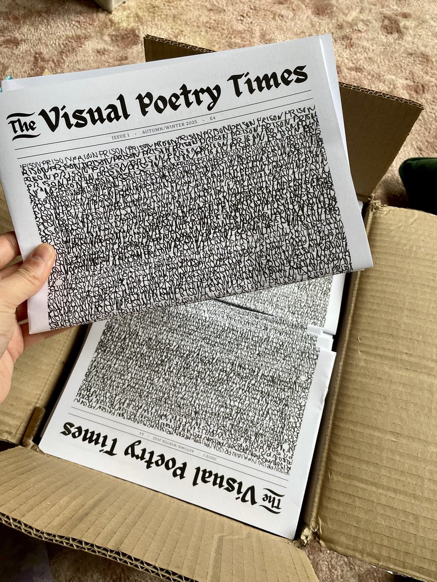 The copies of our newspaper are here! What a beautiful thing! Order the first issue of The Visual Poetry Times now via <a href="/ThePoetryKiosk/">The Poetry Kiosk</a>  - it’s small but packed with visual poetry fun ❤️ I’m now off to post the contributors’ copies. thepoetrykiosk.com