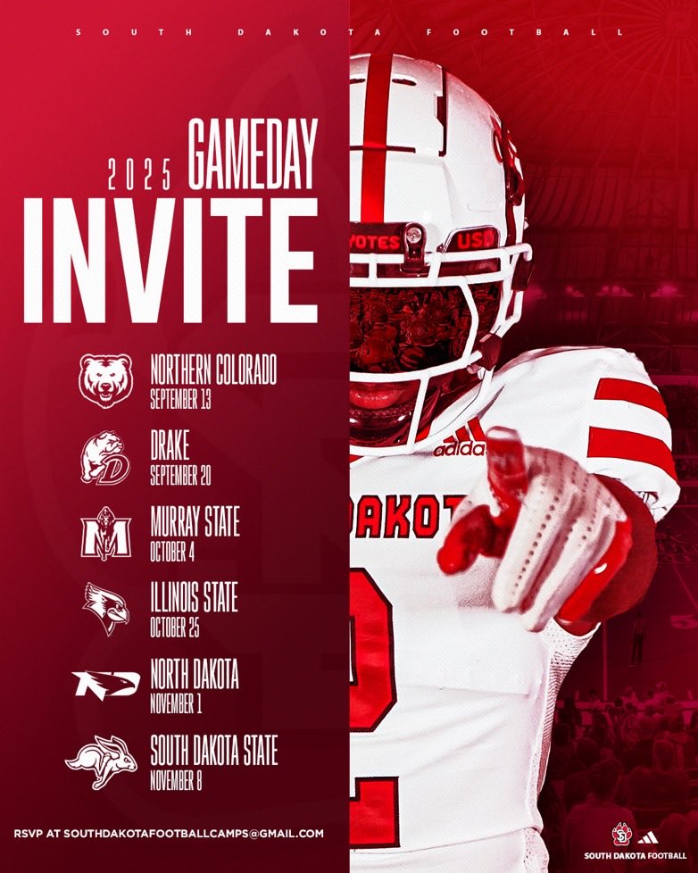 Thank you <a href="/Coach_TMorrison/">Tim Morrison</a> for the invite! Looking forward to it! <a href="/SDCoyotesFB/">South Dakota Football</a> <a href="/bvhsfootball/">BV Lynx Football</a> <a href="/mchristensenbv/">Matt Christensen</a>