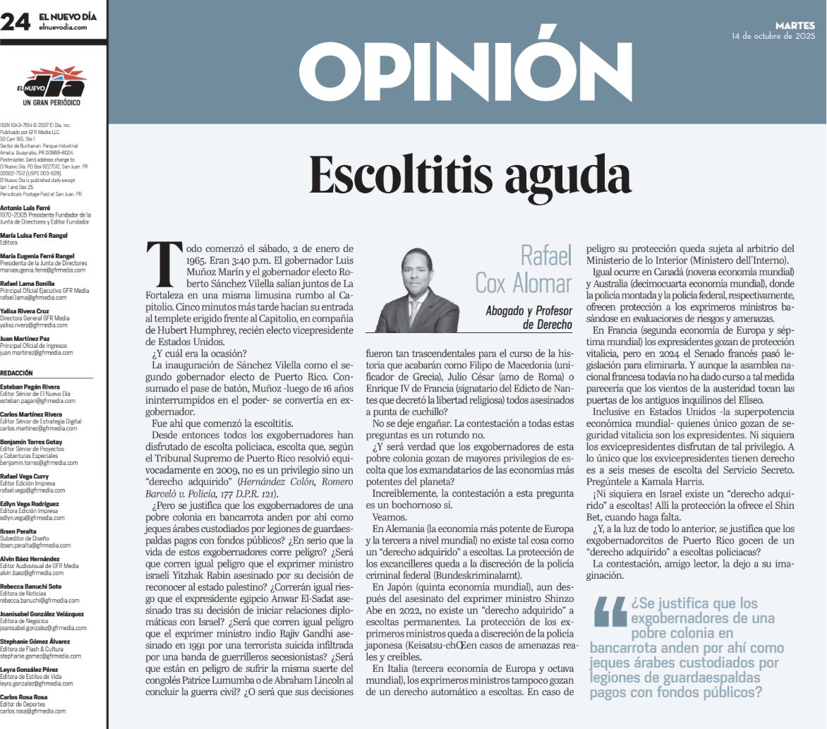 "Escoltitis aguda", hoy en <a href="/ElNuevoDia/">El Nuevo Día</a> .