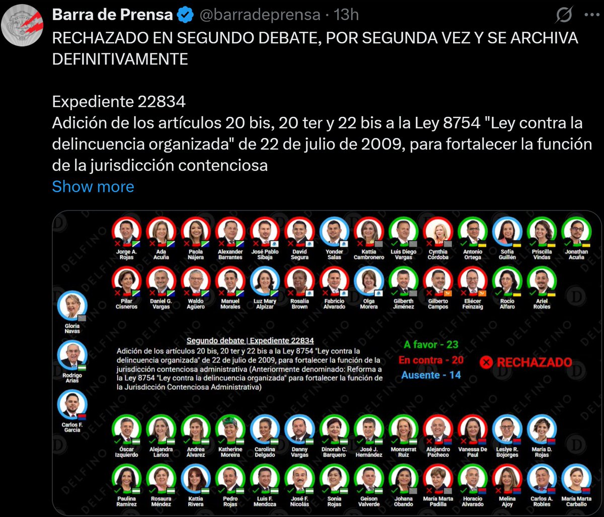 A veces cuesta saber de qué trata un proyecto de ley porque siempre les ponen nombres bonitos para que se los aprueben, a menos de que estemos equivocados, este es el proyecto de Extinción de Dominio, en buena hora que se archivó, por dicha todavía vivimos en un país donde existe