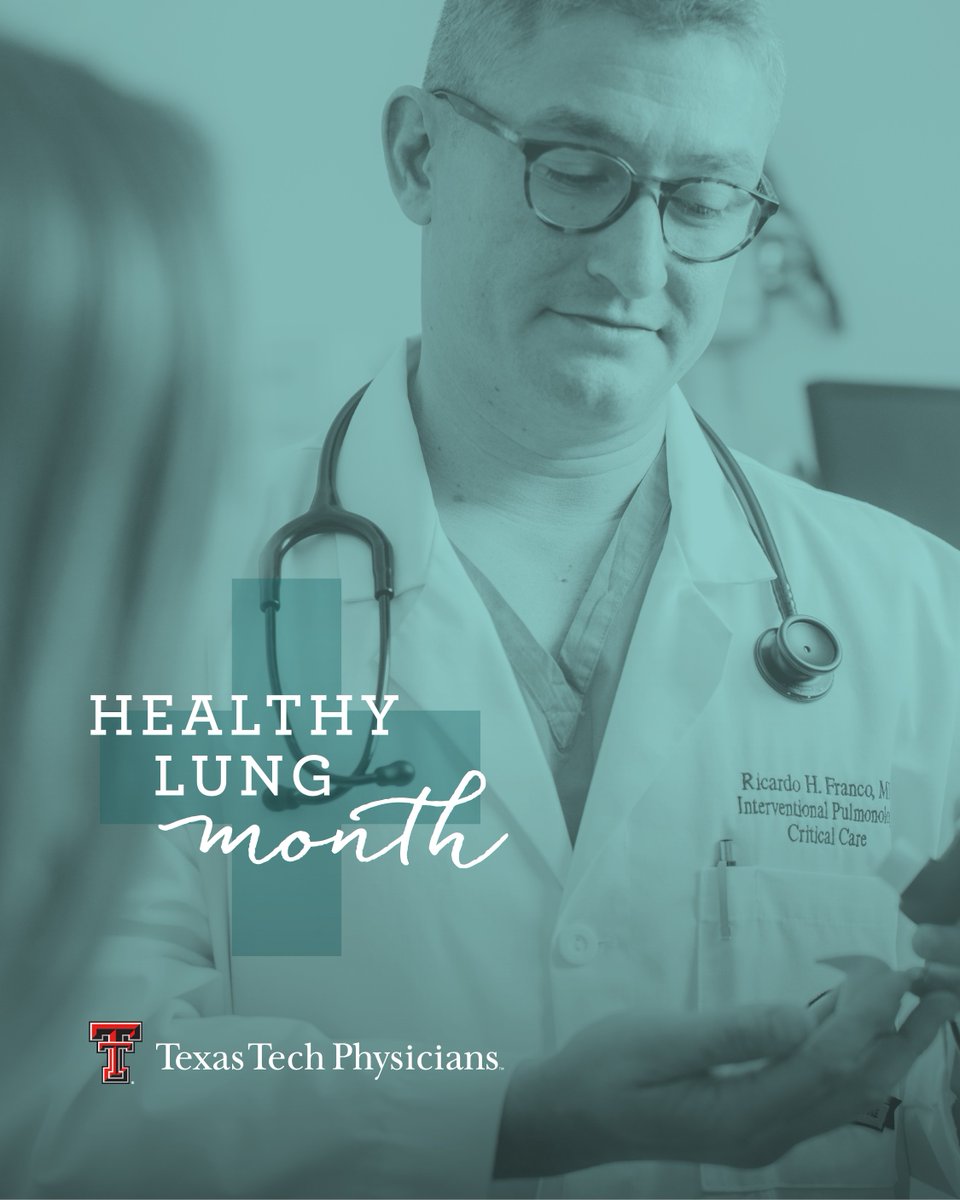 This #HealthyLungMonth consider if your lifestyle habits are contributing to healthy lungs. Regular physical activity can strengthen your lungs &amp; contribute to your overall lung health. 

Call to schedule an appointment today!
📲 806.743.3150