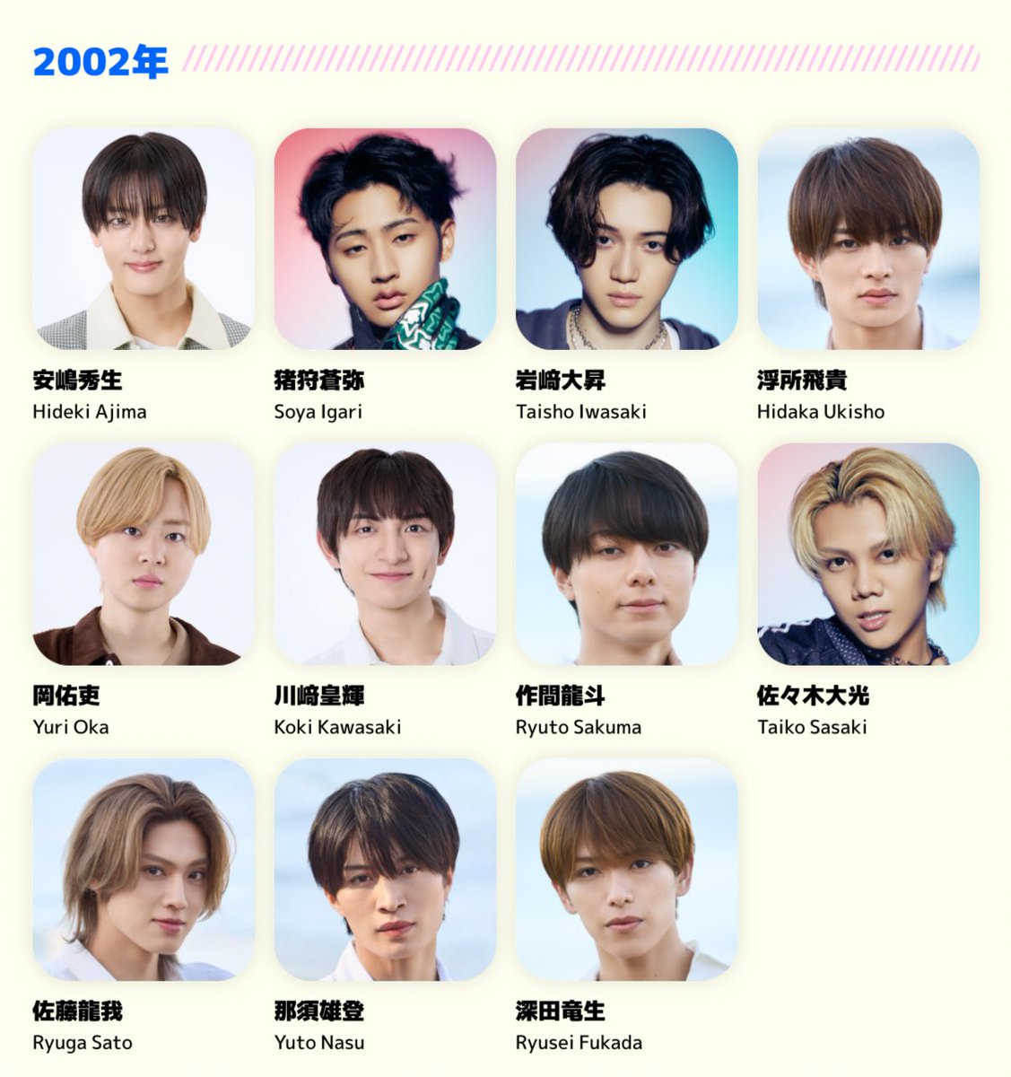 カウコン絶対絶対にやってほしいし、02は奇跡の世代なのでこの子達が年男張るところ絶対絶対に見たいんですよ（т-т）
てなわけで12/31までに全員デすることって可能❓