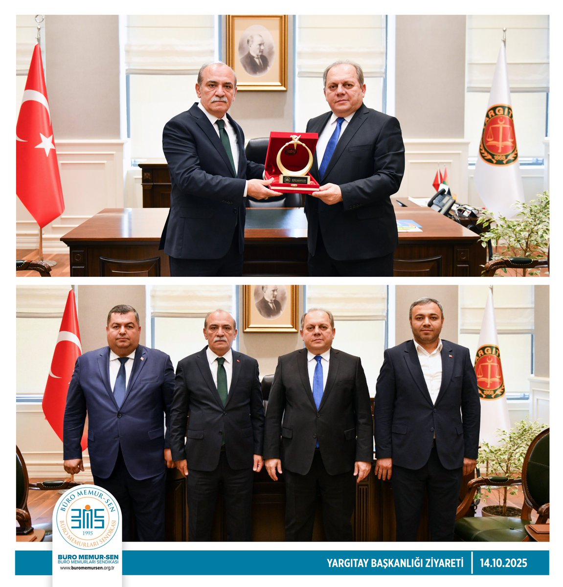 YARGITAY BAŞKANLIĞI'NA ZİYARET📍

Genel Başkanımız Yusuf Yazgan, Genel Başkan Yardımcımız Zekeriya Köftercioğlu ve Ankara 16 No’lu Şube Başkanımız İlker Özgün ile birlikte Yargıtay Başkanı Sayın Ömer Kerkez’i ziyaret etti.

Ziyarette, Genel Başkanımız Yazgan kurum personelinin